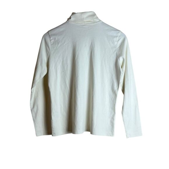 L.L. Bean ivory 100% supima cotton turtle neck shirt - Picture 4 of 5
